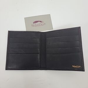 Richard Scott Men's Black Leather Bi-fold Wallet NWOT